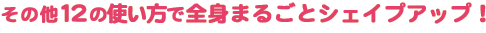 その他１２の使い方で全身まるごとシェイプアップ！