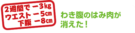わき場腹のはみ肉が消えた！